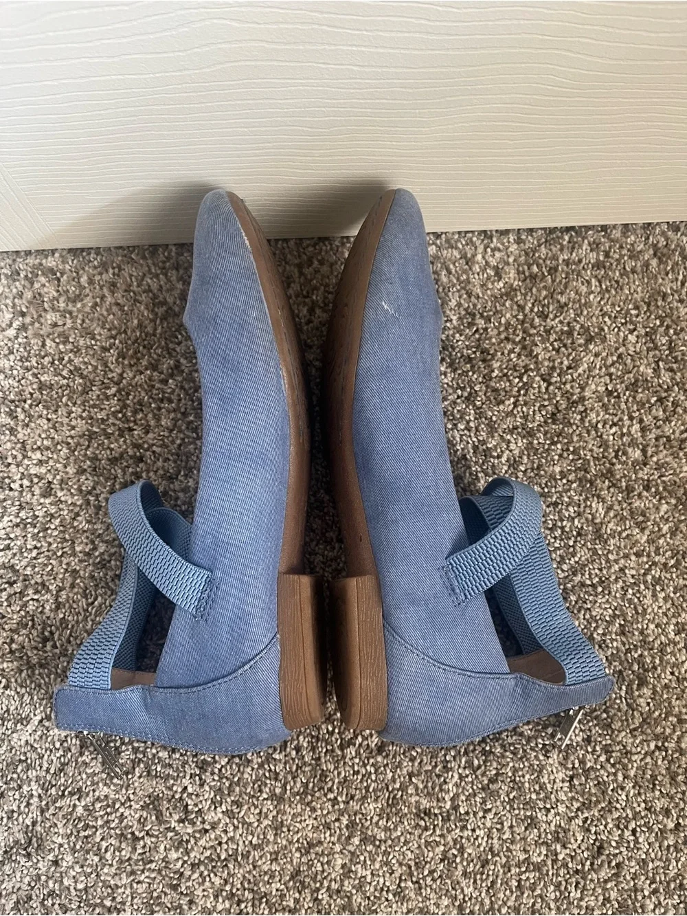 b.o.c. Women's Light Blue Crisscross Strap Ballet Flats